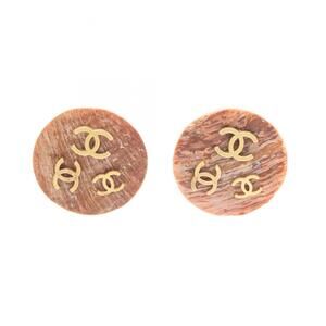 CHANEL Brown Logo Earrings